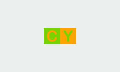 Initial letter CY uppercase modern logo design template elements. Vector