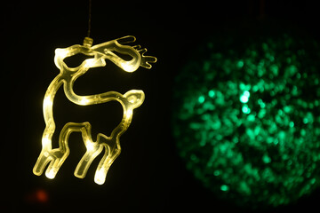 Lighting reindeer shape of festival Christmas