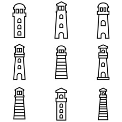 Lighthouse line icon, vector logo isolated on white background