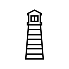 Lighthouse line icon, vector logo isolated on white background