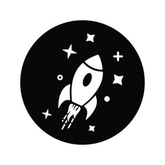 Future, launch, rocket, science, ship icon. Black vector sketch.