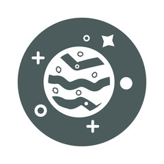 Mars icon. Gray vector sketch.