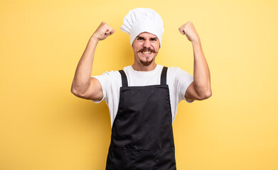chef man shouting aggressively with an angry expression