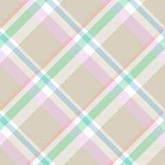 Rainbow Pastel Diagonal Plaid Tartan textured Seamless Pattern Design
