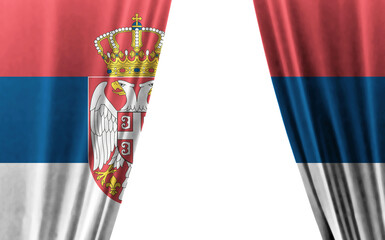 Flag of Serbia against white background. 3d illustration