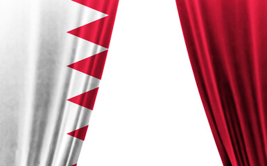 Flag of Bahrain against white background. 3d illustration