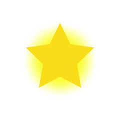 Obraz premium Shining yellow star icon. Christmas symbol. Award sign. Premium logo. Holiday decor. Vector illustration. Stock image. EPS 10.