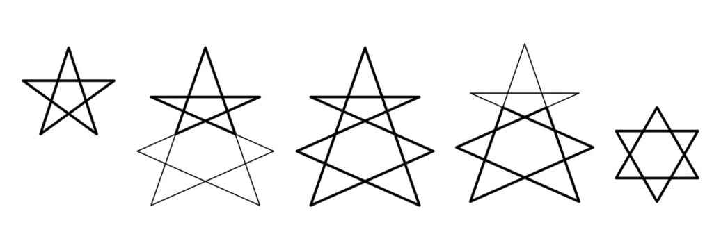 Pentagram and hexagram, hidden in the Mystic Lamb symbol. In the Book of Revelation the Christ appears as a mystical lamb, as a symbol of seven horns and seven eyes which are the seven spirits of God.