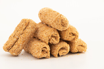 Khasta Gud Gajak Roll Mithai Or Gur Mawa Gazak Rolls Are Made Of Hammered Or Beaten Sesame Seeds, Condensed Milk, Khoya, Jaggery, Mava And Garnished With Pista And Badam For Makar Sankranti Or Lohri