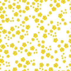 Papier Peint photo autocollant Petites fleurs Beau motif vintage. Petites fleurs jaunes. Fond blanc. Arrière-plan transparent floral. Un modèle élégant pour les imprimés à la mode.