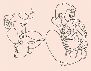 fall in love, valentine, card, date, together, lovers, line, isolated, romance, hand drawn, family, conceptual, doodle, contour, linear, graphic, relationship, dating, minimalist, embracing, trendy,