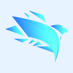 Blue bird  gradient modern logo