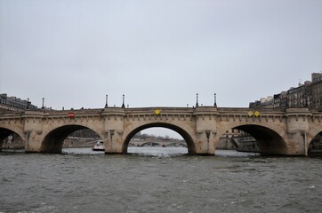 Naklejka premium Stone bridges over the river Seine in Paris