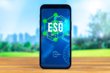 ESG concept. Environmental, social and governance in sustainable and ethical business. Ecology care