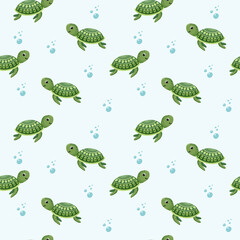 Childish seamless pattern with turtle. Perfect for kids apparel,fabric, textile, nursery decoration,wrapping paper.