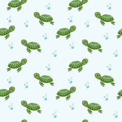 Childish seamless pattern with turtle. Perfect for kids apparel,fabric, textile, nursery decoration,wrapping paper.