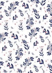 Holiday cards with floral background illustration