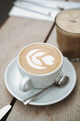 Flat white coffee well served