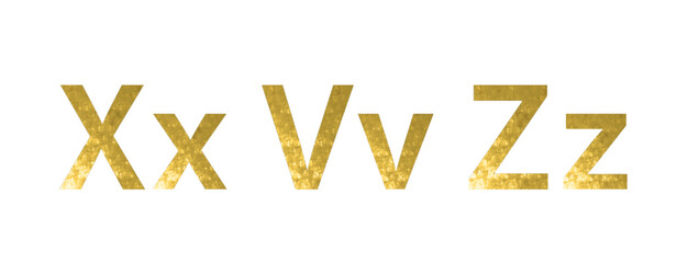 Vector golden alphabet.