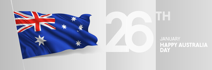 Australia happy day greeting card, banner vector illustration