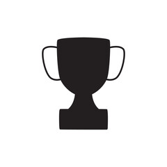 Win Icon in black flat glyph, filled style isolated on white background