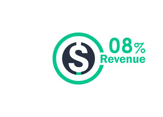 8% revenue design vector image