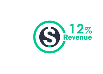 12% revenue design vector image