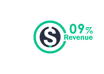 9% revenue design vector image