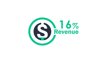 16% revenue design vector image