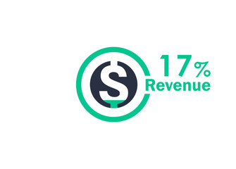 Fototapeta premium 17% revenue design vector image