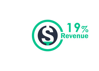 19% revenue design vector image