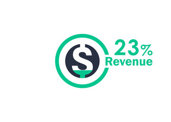 23% revenue design vector image