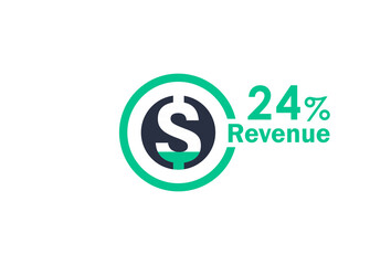 24% revenue design vector image