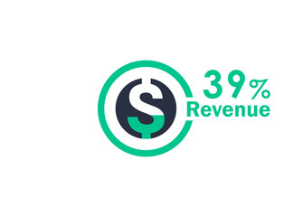 39% revenue design vector image