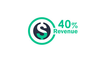 40% revenue design vector image