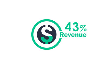 43% revenue design vector image