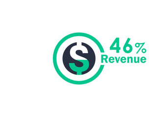 46% revenue design vector image