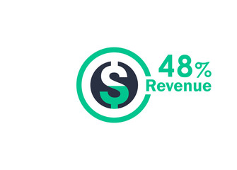 48% revenue design vector image