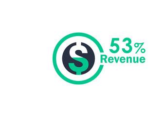 53% revenue design vector image