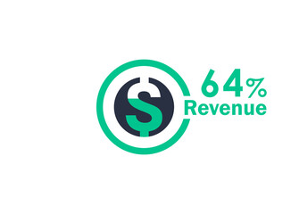 64% revenue design vector image