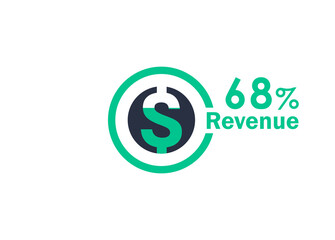 68% revenue design vector image
