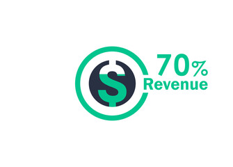 70% revenue design vector image