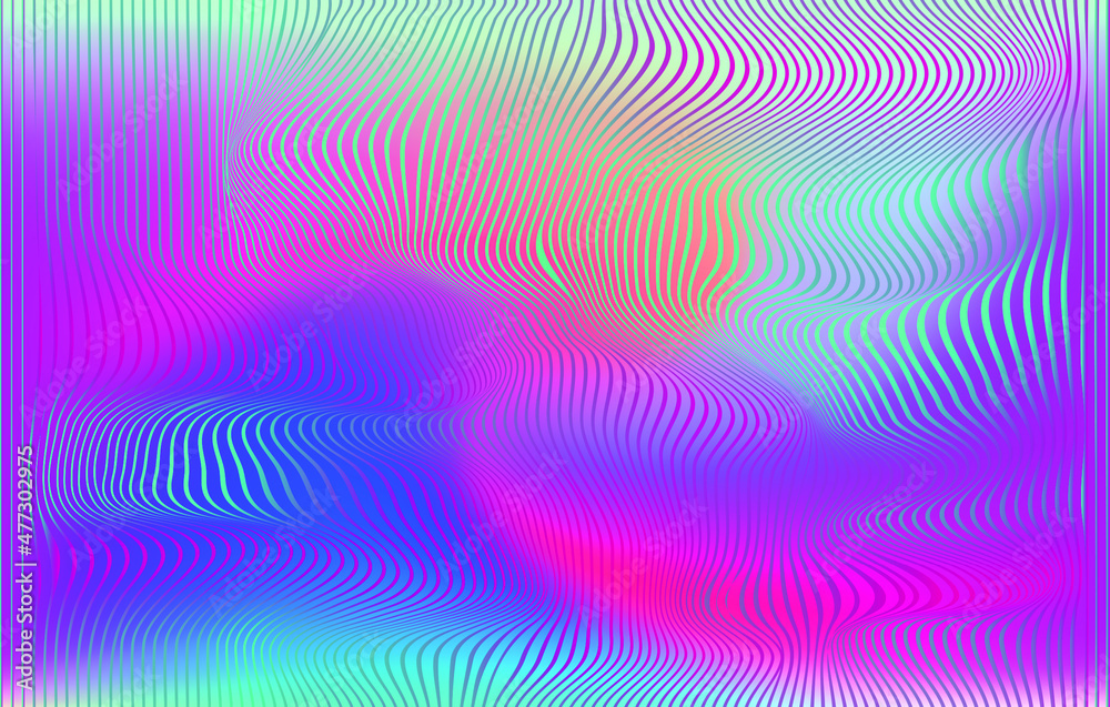 Aufkleber abstract glitchy rainbow background with moire pattern.