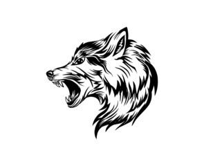 wolf head vector illustrations