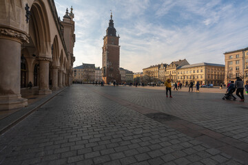 Fototapeta na wymiar Krakow, Poland December 15, 2021; Architecture of the city of Krakow, Lesser Poland.