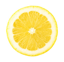 Lemon fruit slices isolated on white background, Juicy sliced lemon.