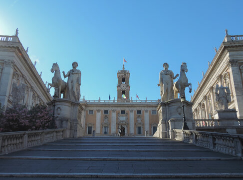 View of Il Campidoglio from the Cordonata- Rome, Italy  
