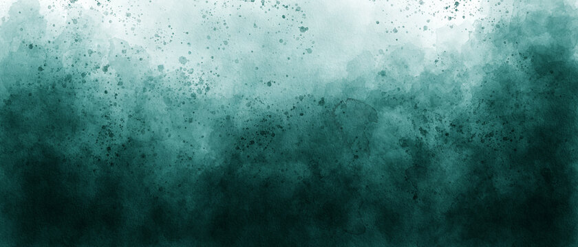 light sea blue green sky gradient watercolor background with clouds texture