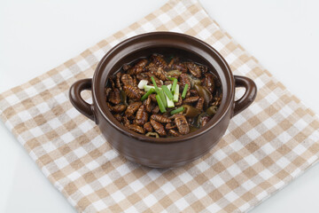 Market food, shadaegi, chrysalis, nutritional food, caterpillar, street food, food, ingredients, cooking,