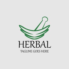 herbal care logo design template. Vector illustration